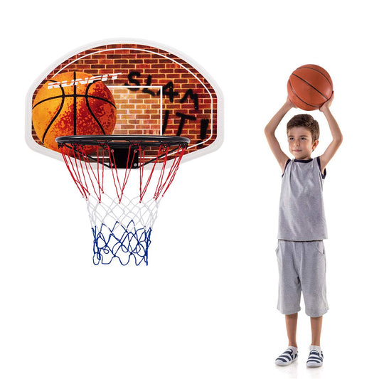 Wall Mounted Fan Backboard W/2 nets Basketball Hoop