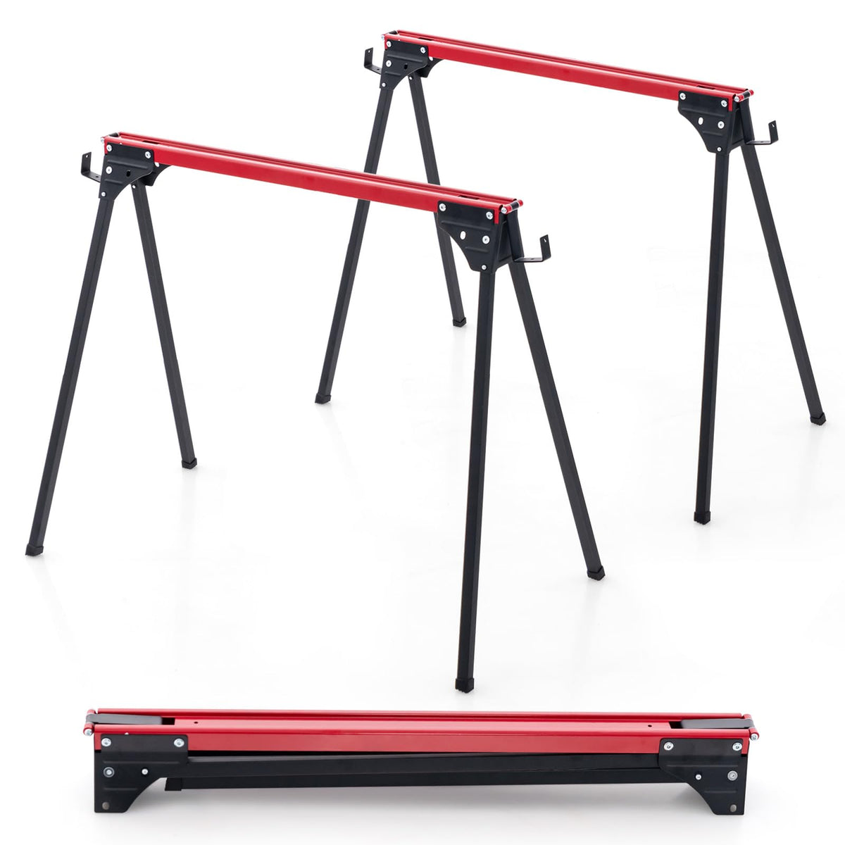 Portable Sawhorse Twin Pack 500kg Load Each with 2x4 Support Arms