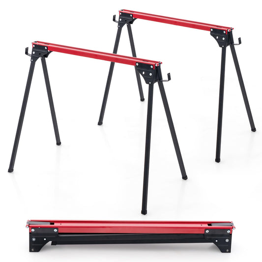 Portable Sawhorse Twin Pack 500kg Load Each with 2x4 Support Arms