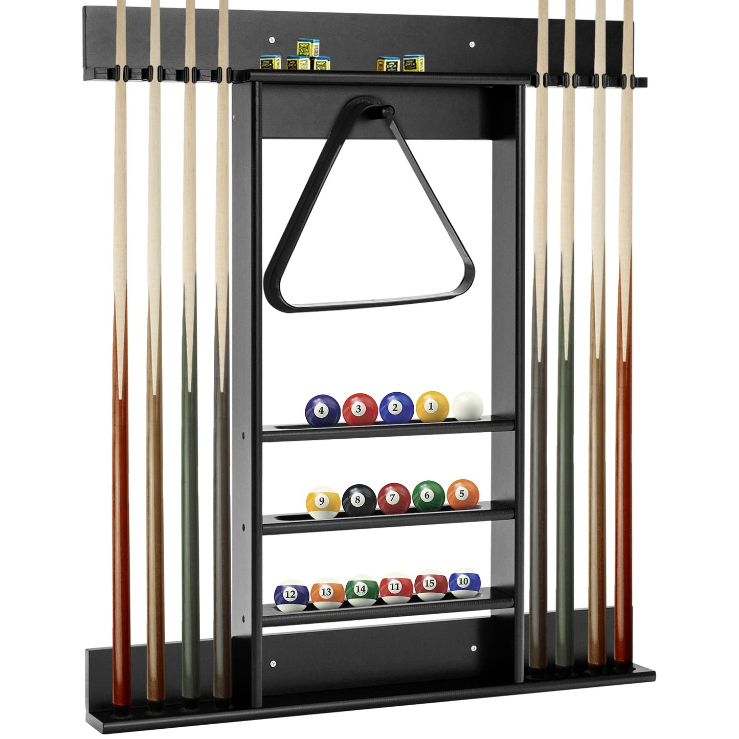 Wall Mounted Billiard Stick Holder Made of Solid Pine Wood