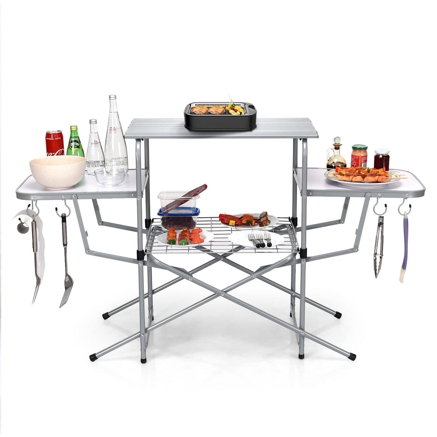 Folding Camping Table with Carry Bag Folding BBQ Table Grilling Stand