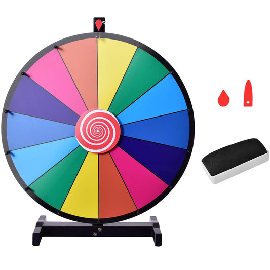 24" Tabletop Spinning Prize Wheel for Kids Adults w/Dry Erase and Marker