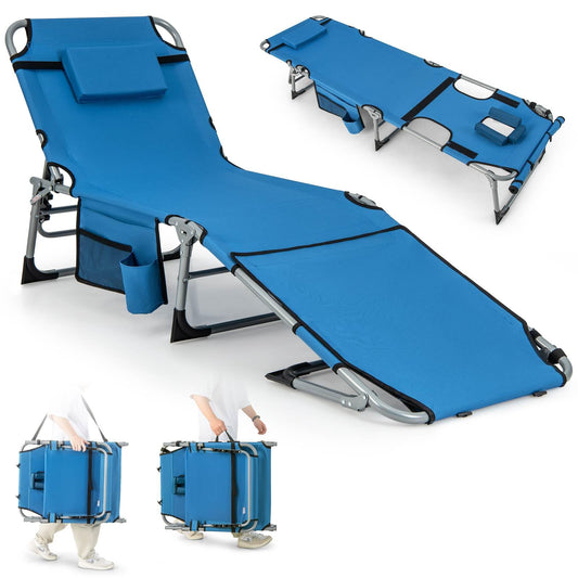 Outdoor Folding Chaise Lounge Chair 5-position Lounge Chair
