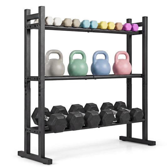 Heavy-Duty Adjustable Weight Rack Stand for Home Gym