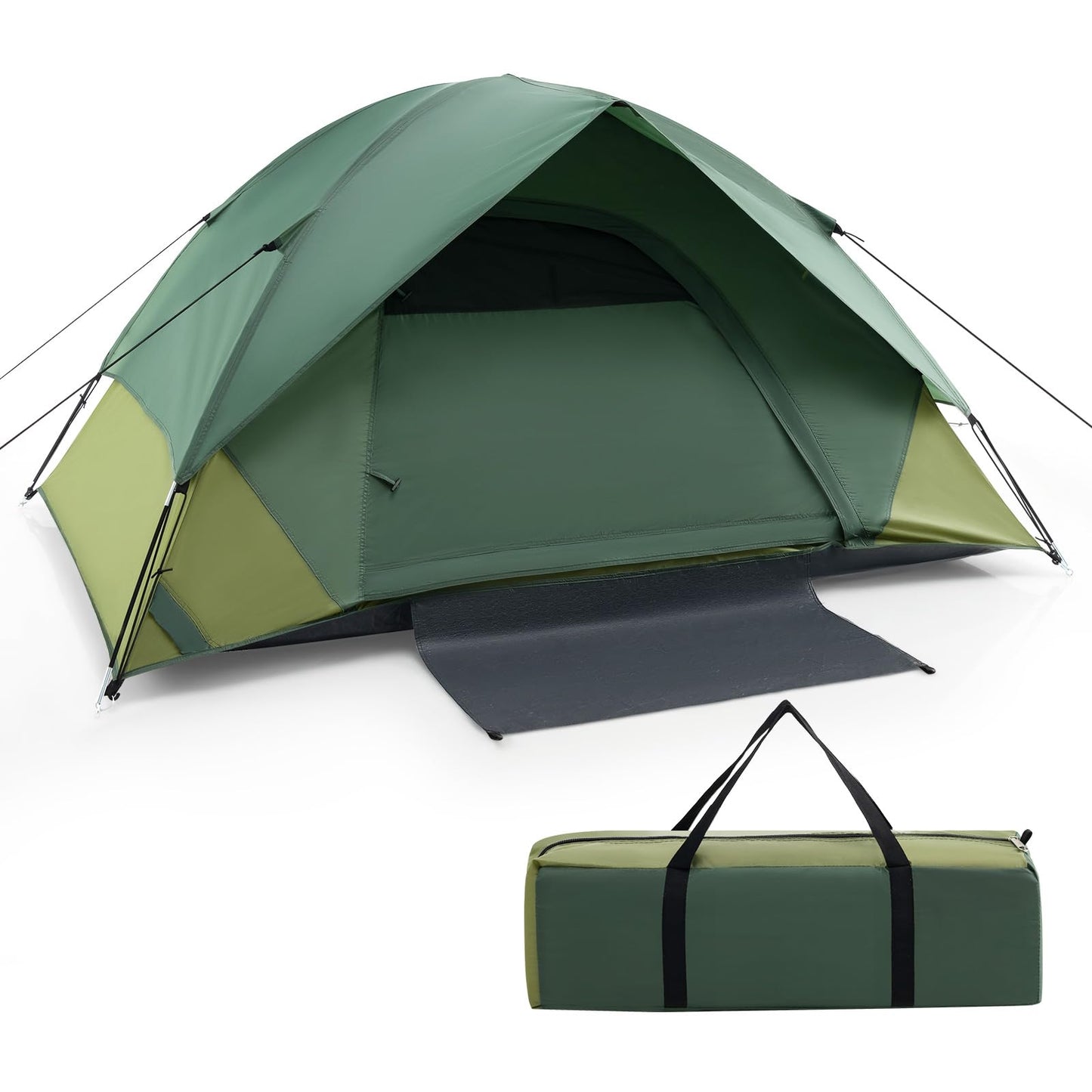 2-Person Camping Tent with Removable Rain Fly Double-Layer Door