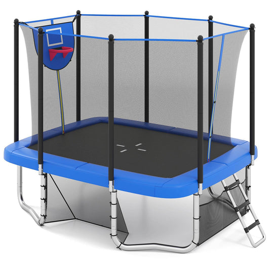 10 x 8 FT Heavy Duty Trampoline with Basketball Hoop