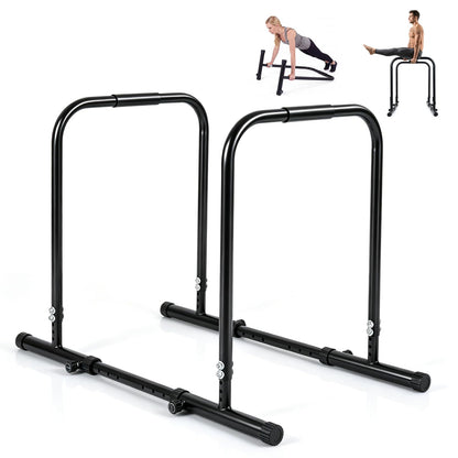 Adjustable Dip Bar, Heavy Duty Parallette Push Up Stand with 660 LBS Capacity