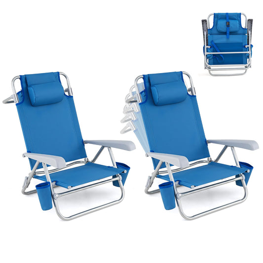 2 Pack Beach Chair for Adults, Lightweight Folding Beach Chair