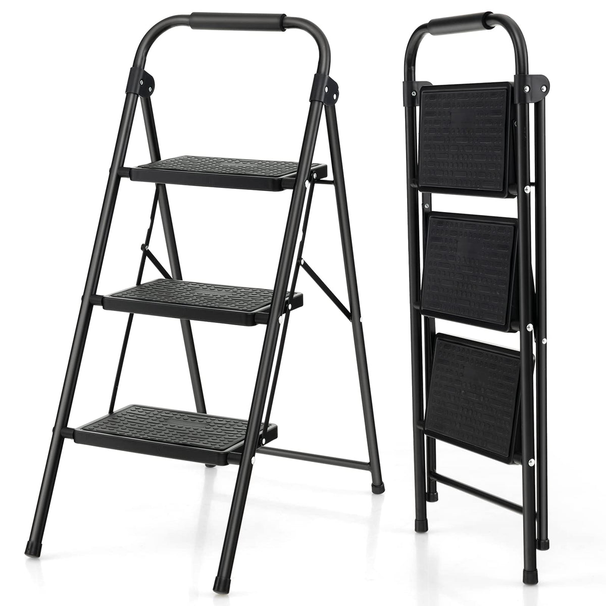 3 Step Ladder with Wide Anti-Slip Pedal for Household/Office/Garden