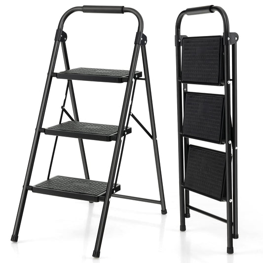 3 Step Ladder with Wide Anti-Slip Pedal for Household/Office/Garden