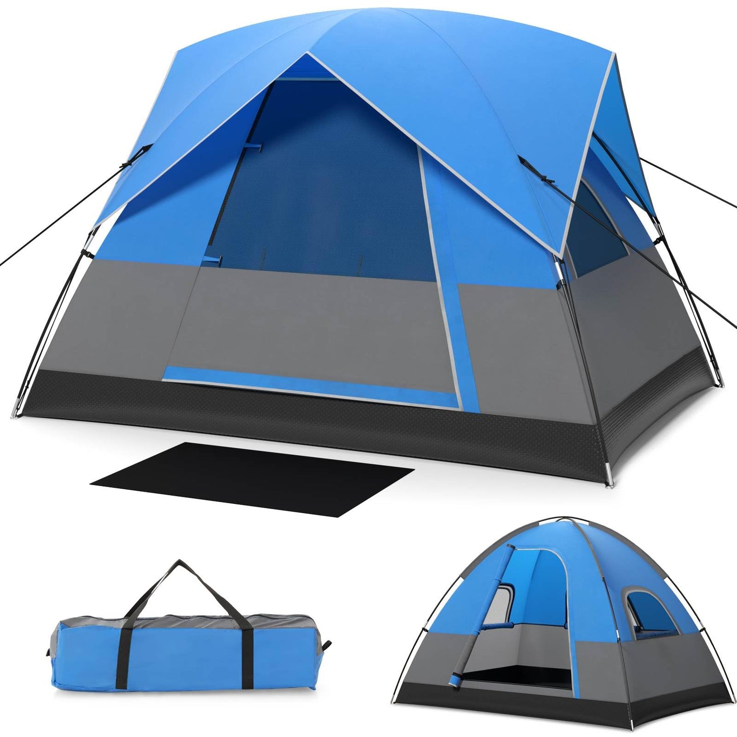 3 Person Outdoor Camping Tent Waterproof Family Tent w/Carrying Bag