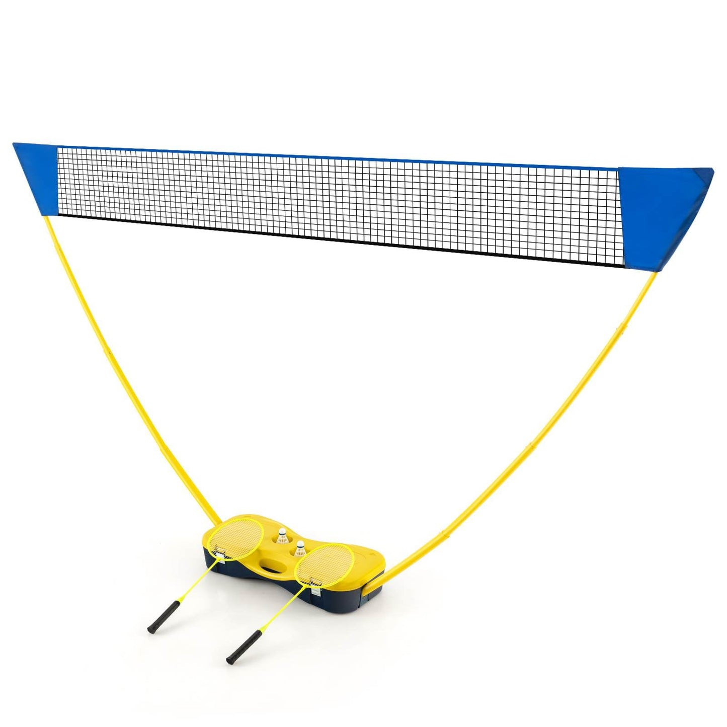 Portable Badminton Net Set with 2 Badminton Rackets 2 Shuttlecocks