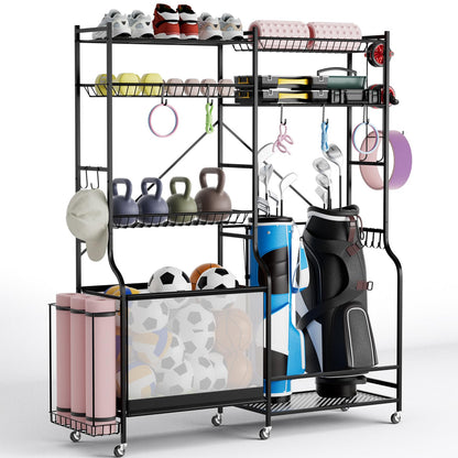 Sports Equipment Organizer for Garage Metal Ball Storage Rack