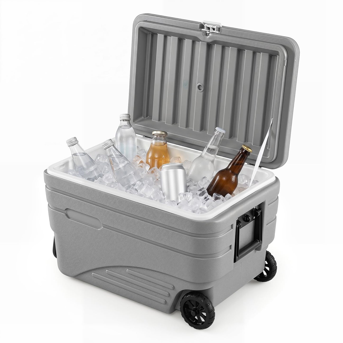 80L Portable Wheeled Ice Cooler, All-Weather HDPE Ice Chest