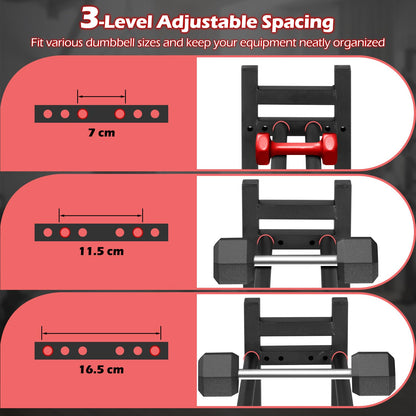 Heavy-Duty Adjustable Weight Rack Stand for Home Gym