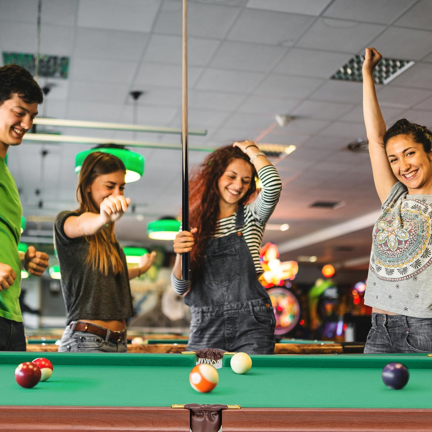 Portable Billiards Table Game with Foldable Legs for Family Game Bar Gym Room