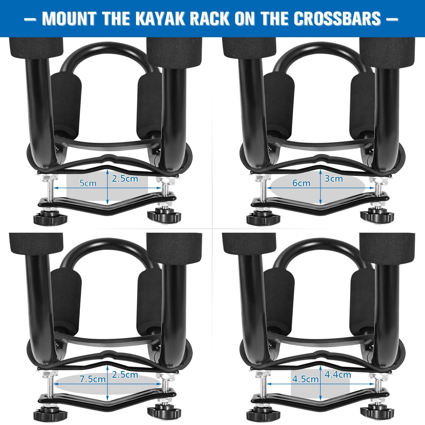 Set of 4 U-Bar Kayak Racks with Bandage
