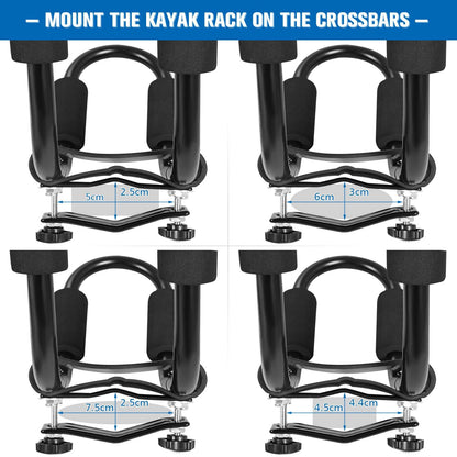 Set of 4 U-Bar Kayak Racks with Bandage
