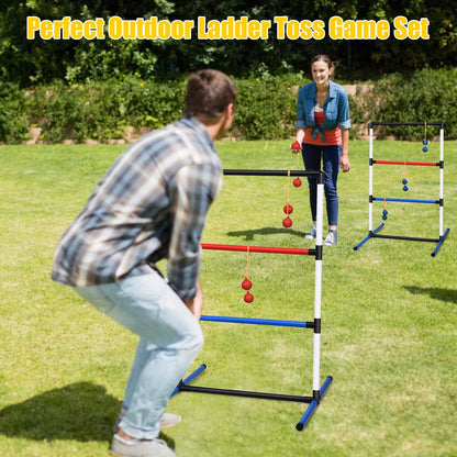 Ladder Toss Game Set Indoor/Outdoor Ladder Ball Toss Game with 6 PE Bolas