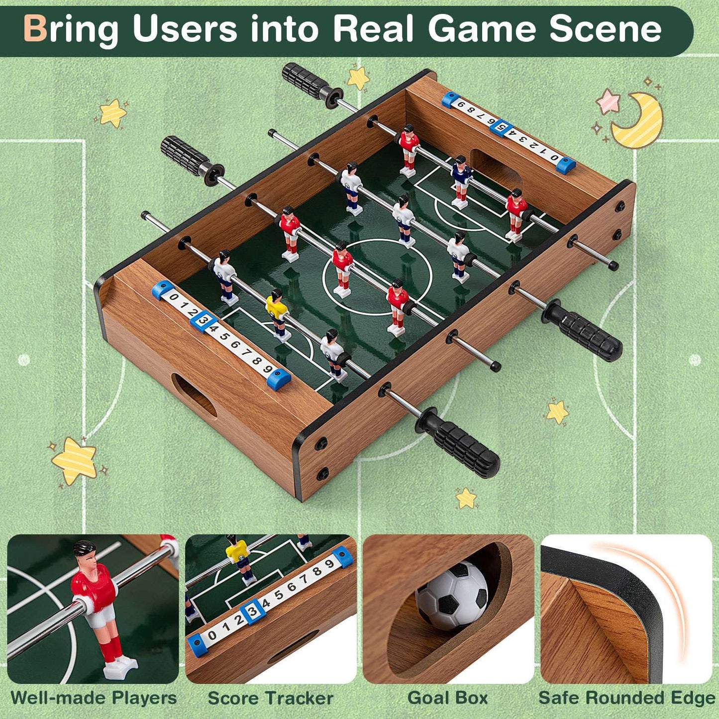 51cm Foosball Table with 2 Balls and 12 Players