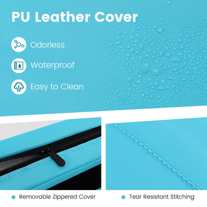 300 cm x 117 cm x 5 cm PU Leather Gym Mat with Hook & Loop Fasteners for Gymnastics