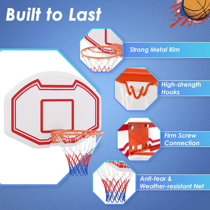 Large Wall Mounted Basketball Hoop for Kids Teens Adults