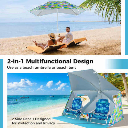Pop up Sunshade Umbrella w/Portable Carrying Bag UPF50+ Sun Protection