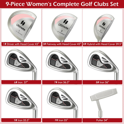 Women's Complete Golf Club Set 9 Pieces
