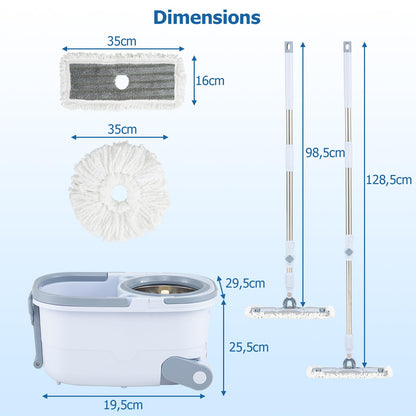 Mop and Bucket Set Hands-Free Washing