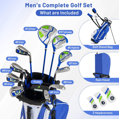 Men's Complete Golf Clubs and Bag Set