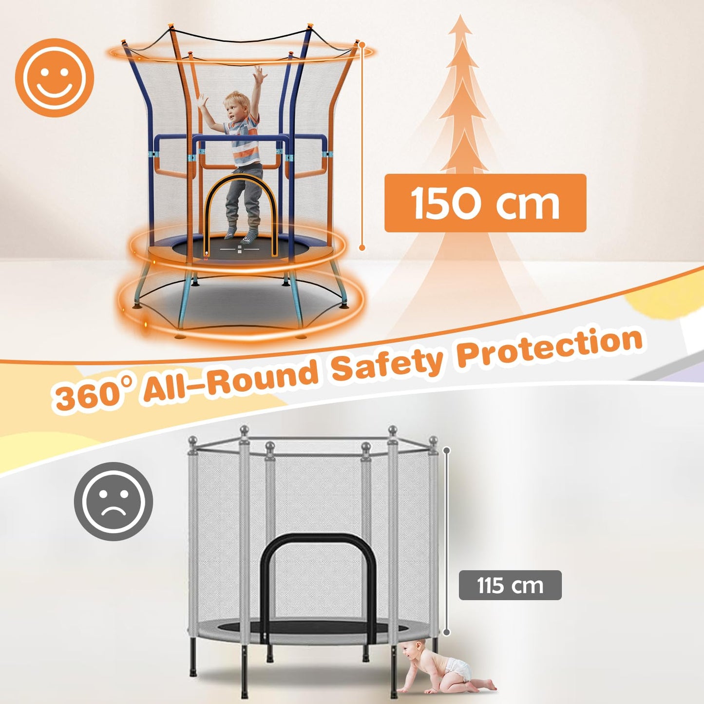 48" Mini Trampoline w/Safety Enclosure Net