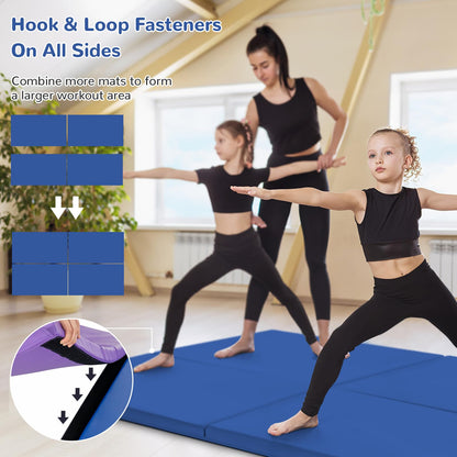180cm x 60cm Extra Thick Foam Folding Gymnastics Exercise Mat with Carrying Handles