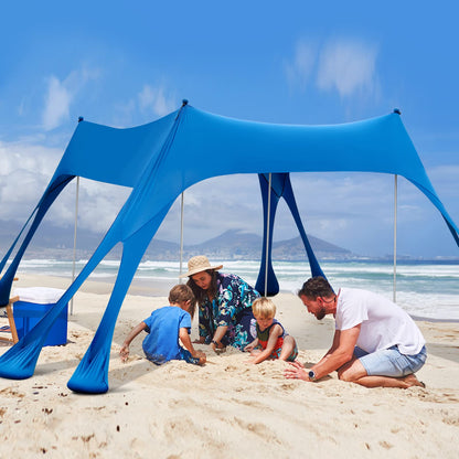 3 x 3m Beach Sunshade Canopy Windproof Sunshade for Beach Camping Patio Trip