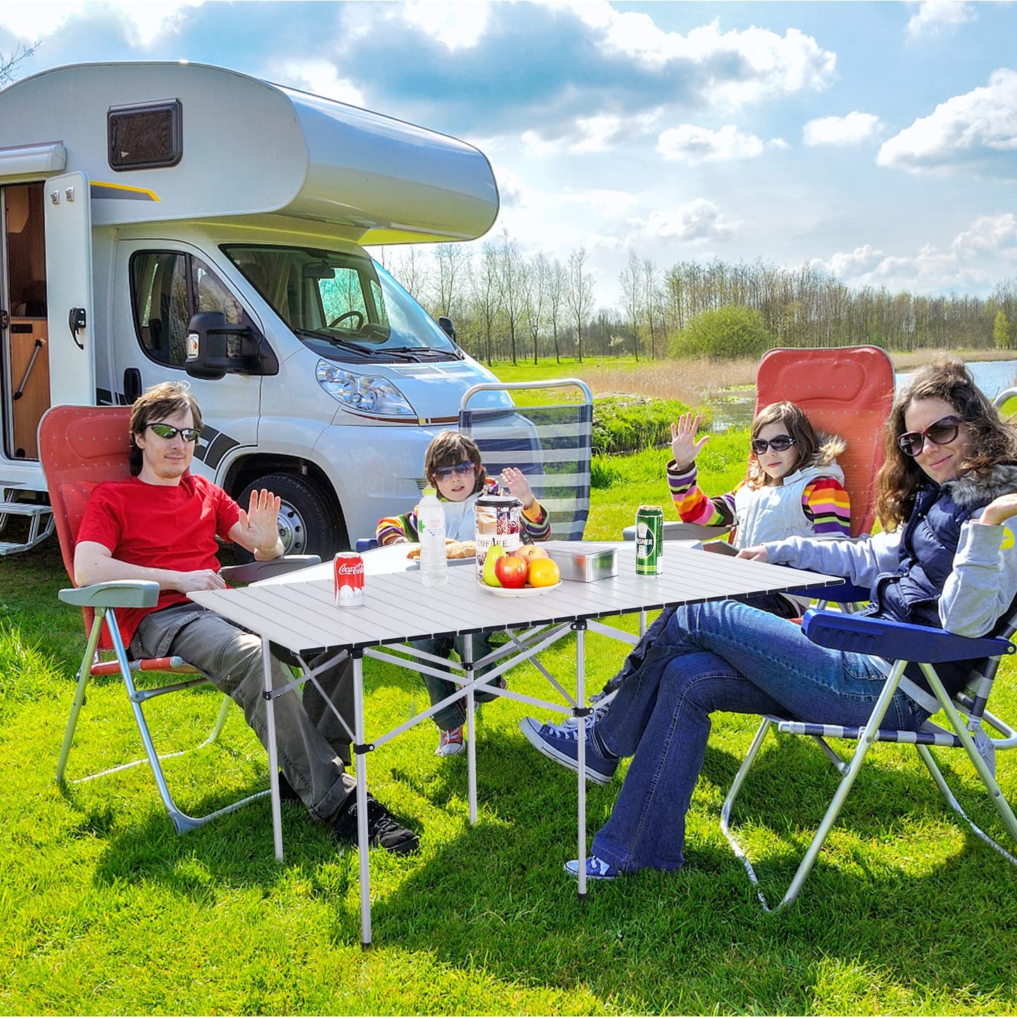 Lightweight Picnic Table for Outdoor Cooking Backpacking  (141 x 70 x 70 cm (L x W x H))