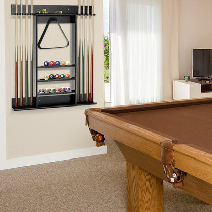 Wall Mounted Billiard Stick Holder Made of Solid Pine Wood