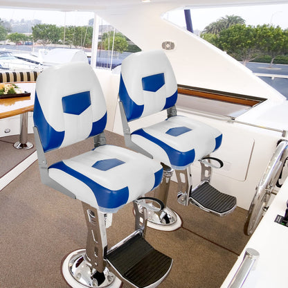 Set of 2 Deluxe Folding Boat Seats Stainless Steel Screws Included