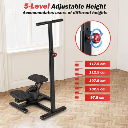Twist Stair Stepper Workout Equipment with Height-Adjustable Handlebar & Non-slip Pedals