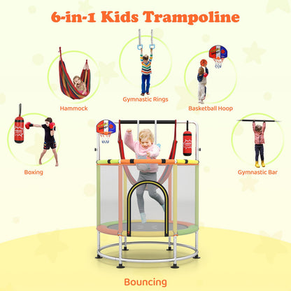 55" Kids Trampoline for 3-6 Years Old Boys & Girls