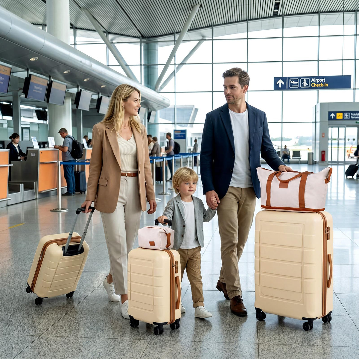 5-Piece Luggage Set with TSA Lock and 4 Spinner Wheels