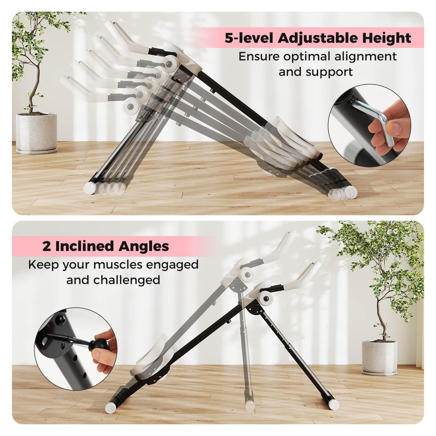 Ab Workout Machine with Elbow Support Knee Protection and LCD Monitor