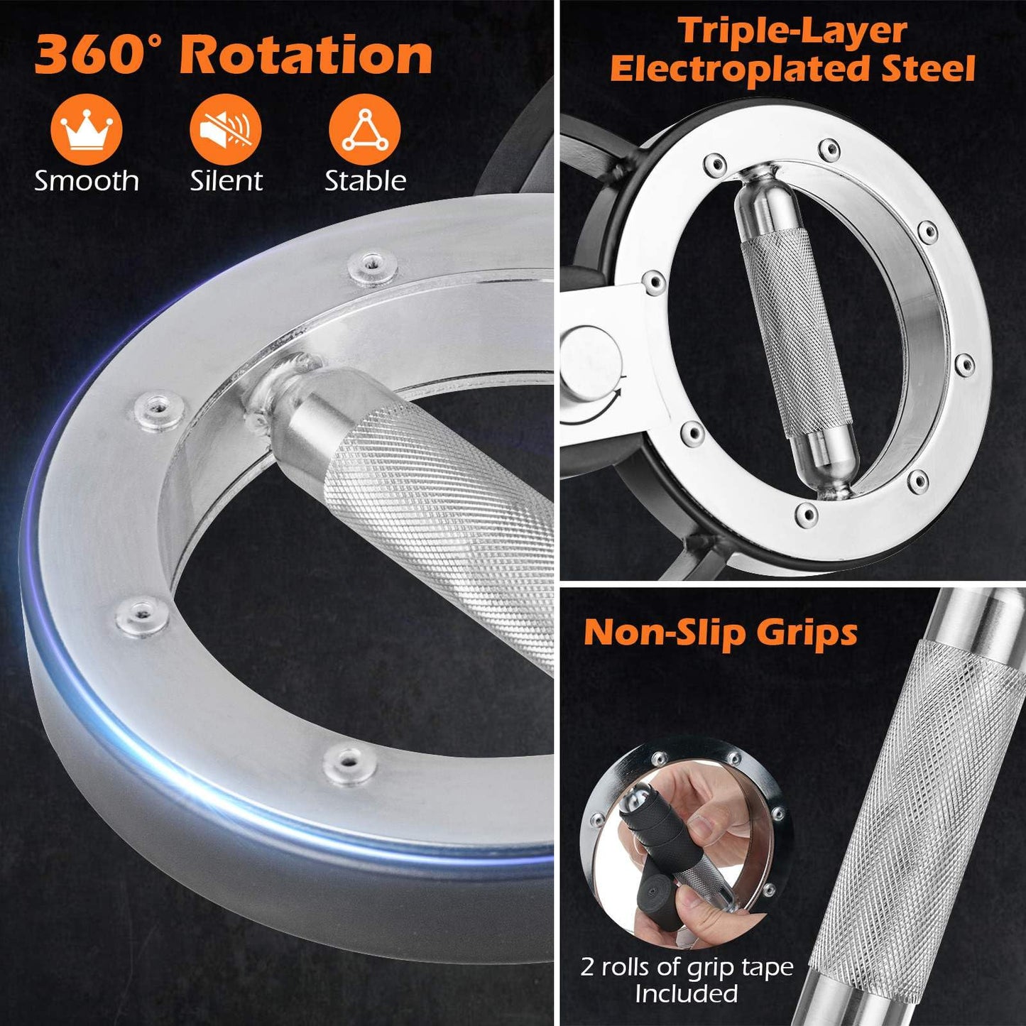 Arm Workout Equipment for Men & Women w/Adjustable Resistance & 360° Rotation