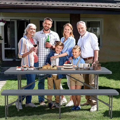 180cm Outdoor Plastic Folding Bench with Handle and Lock