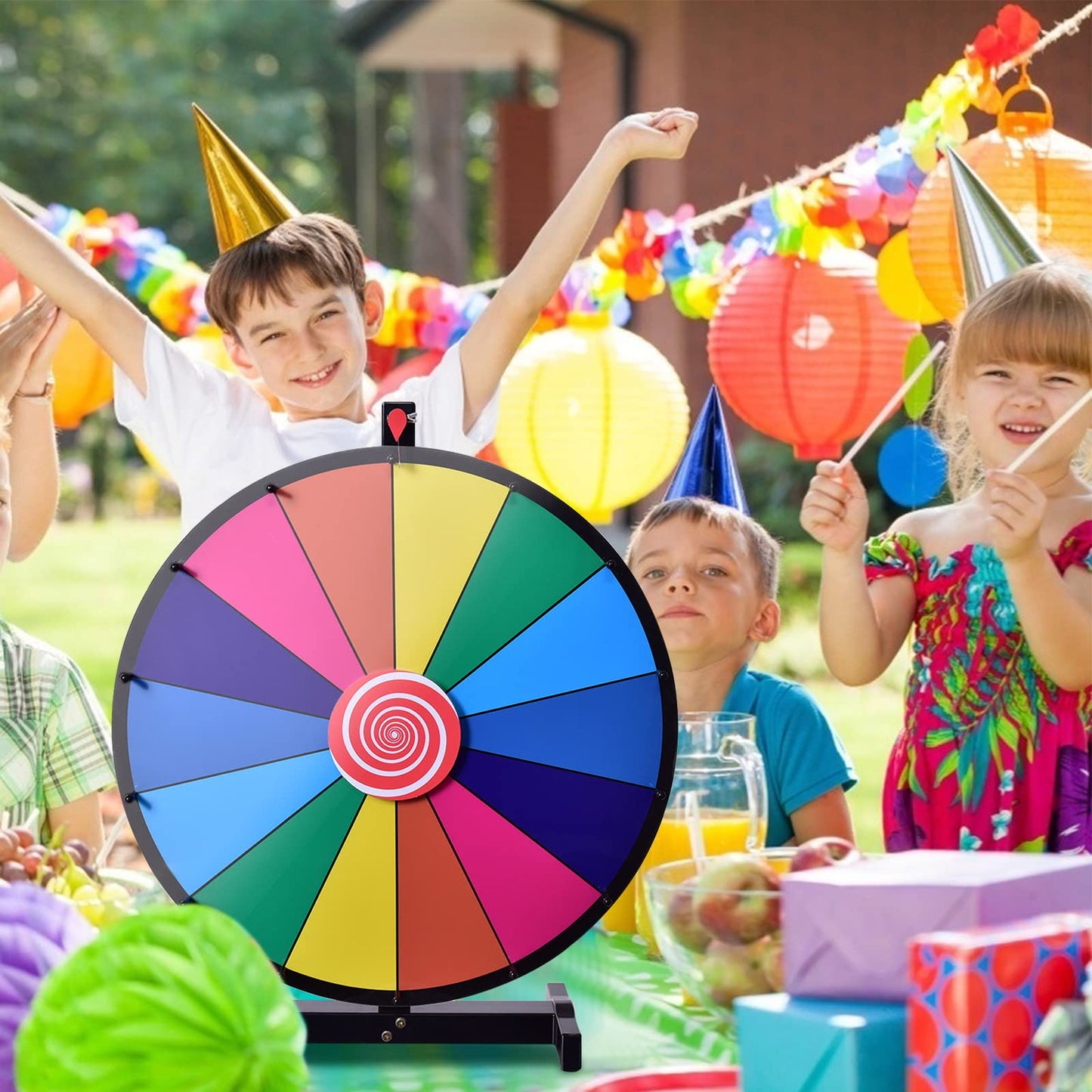 24" Tabletop Spinning Prize Wheel for Kids Adults w/Dry Erase and Marker