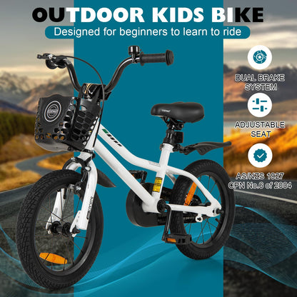 14 16 18 Inch Kids Bike with Training Wheels for Girls Boys