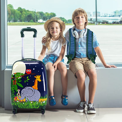 2 Pieces Kids Carry On Luggage Set with Spinner Wheels