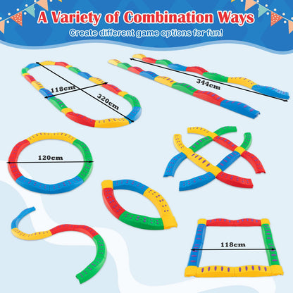 20 PCS Balance Beam Set with Massage Patterns for Coordination & Stability Exercise