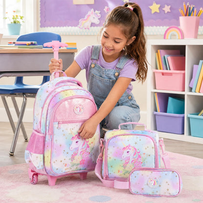 Wheeled Backpack with Lunch Box and Pencil Case