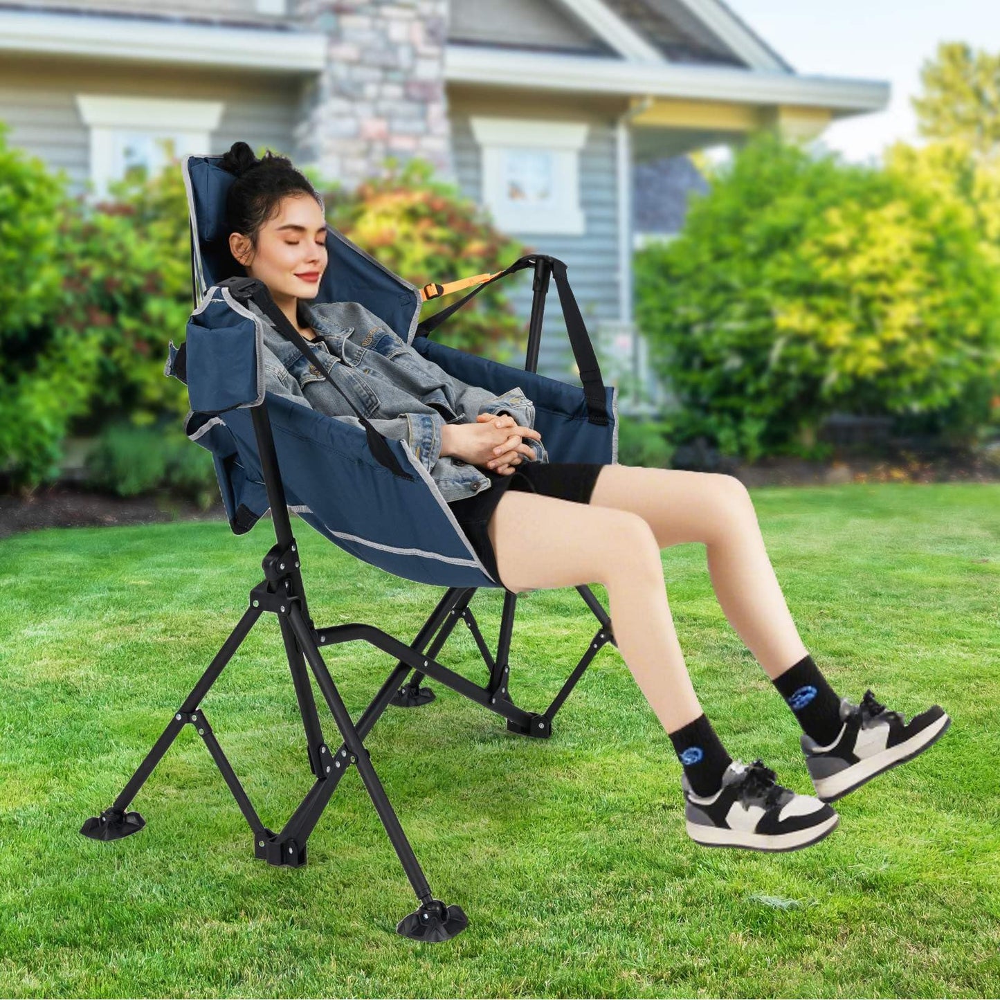 Oversized Hammock Camping Chair for Adults with Cup Holder Support 150 KG