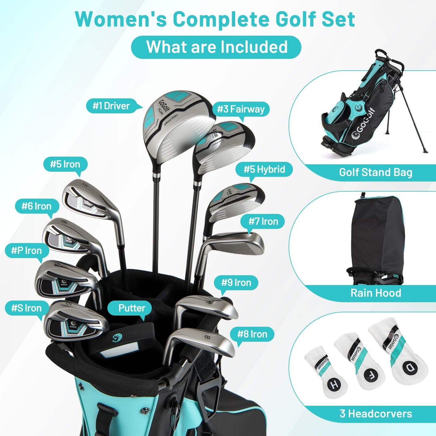 Women's Golf Set or Beginners with Stand Bag