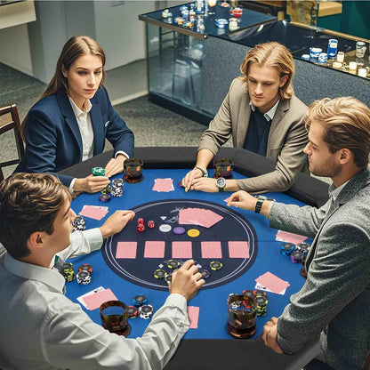 122cm Foldable Poker Table for 8 Players Octagon Poker Card Board Game Leisure Table